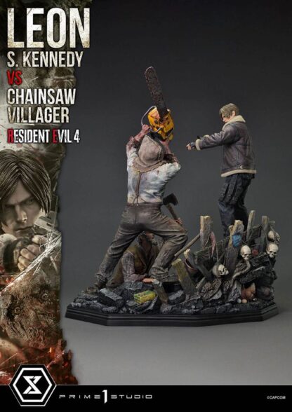Resident Evil 4 Ultimate Premium Masterline Series Statue 1/4 Leon S. Kennedy vs. Chainsaw Villager Bonus Ver. 76 cm – Bild 25