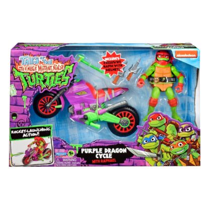 Die Abenteuer der Teenage Mutant Ninja Turtles Actionfigur mit Fahrzeug Raphael & Purple Dragon 12 cm – Bild 2