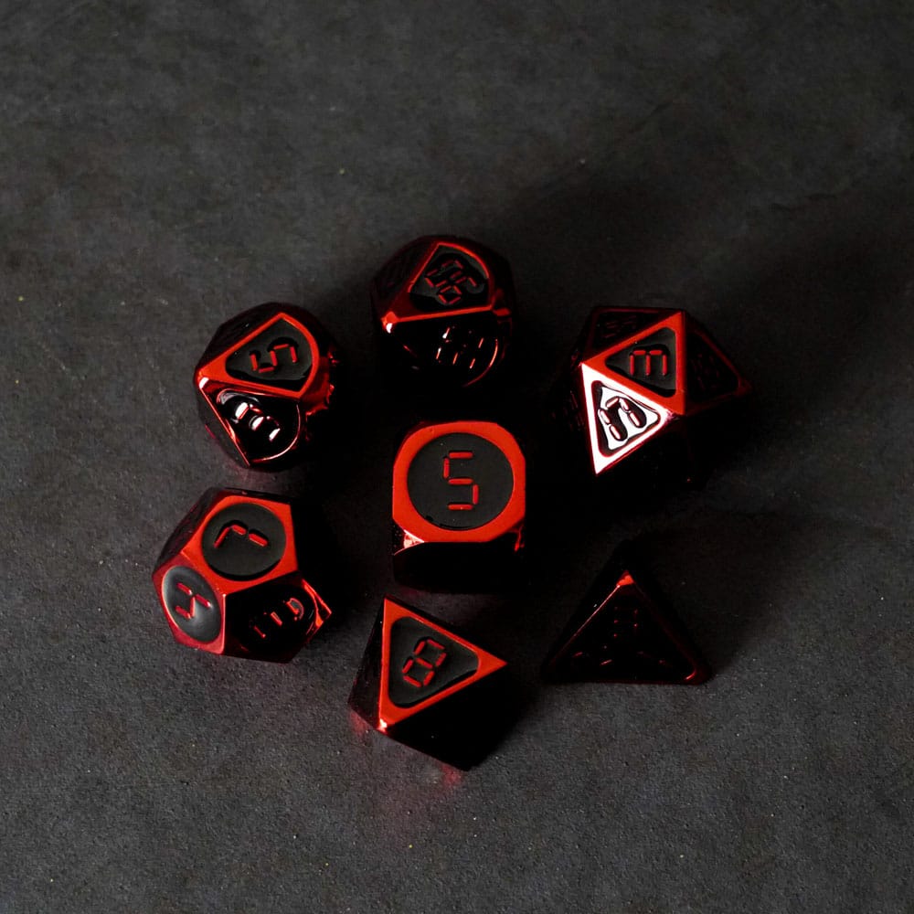 FanRoll Würfel Set Red with Black Enamel (7) – Bild 3