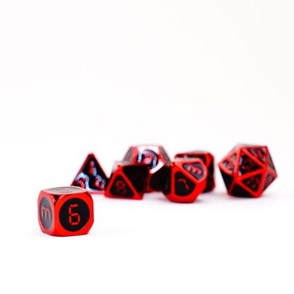 FanRoll Würfel Set Red with Black Enamel (7) – Bild 4