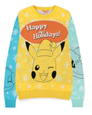Pokémon Pullover Pikachu, Bulbasaur, Squirtle & Charmender (Christmas Jumper)