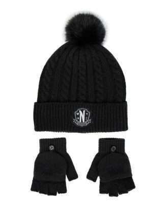 Wednesday Beanie & Handschuhe Set Nervermore