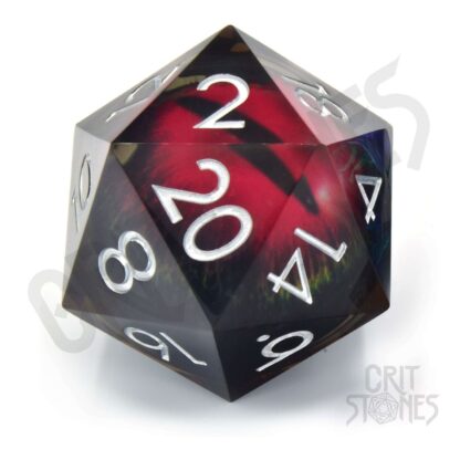CritStones Liquid Core Würfel D20 Crimson Watcher 5 cm