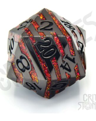 CritStones Metal Würfel D20 Pyroblade 3 cm