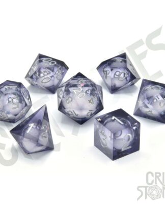 CritStones Liquid Core Würfel Set Orbital Tide (silver ink) (7)