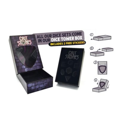 CritStones Liquid Core Würfel Set Orbital Tide (silver ink) (7) – Bild 3
