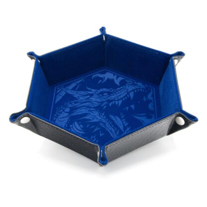 CritStones Faltbarer Würfelteller Dragon Skin Edition Blue