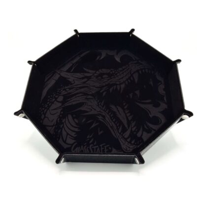 CritStones Faltbarer Würfelteller Dragon Skin XL Edition Black