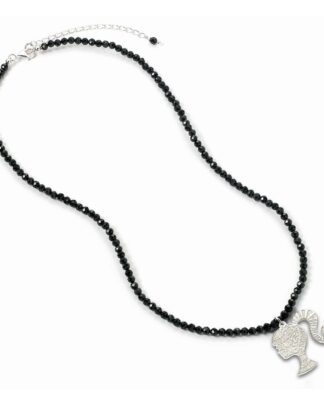 Barbie Halskette & Anhänger Silhouette on Black Onyx Bead (Sterling Silber)   - Beschädigte Verpackung