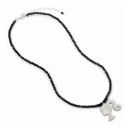 Barbie Halskette & Anhänger Silhouette on Black Onyx Bead (Sterling Silber)   - Beschädigte Verpackung