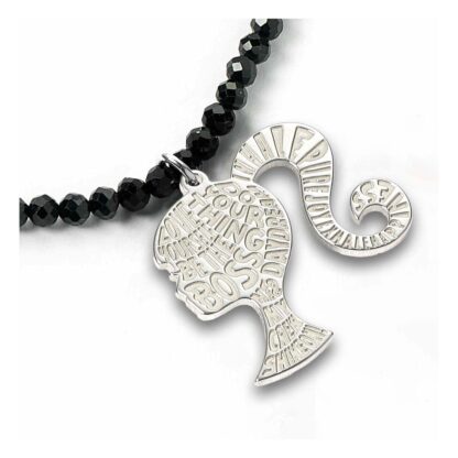 Barbie Halskette & Anhänger Silhouette on Black Onyx Bead (Sterling Silber)   - Beschädigte Verpackung – Bild 2