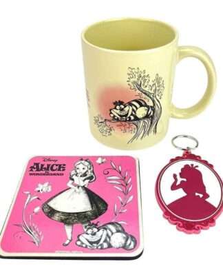 Disney Tasse, Untersetzer und Schlüsselanhänger Alice in Wunderland Vintage
