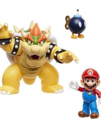 World of Nintendo Actionfiguren 3er-Pack Mario vs. Bowser Lava Battle 6-15 cm