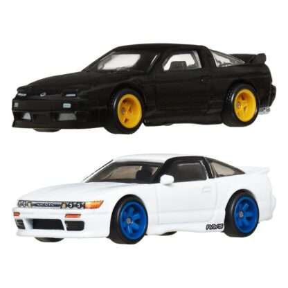 Hot Wheels Premium Car Culture Diecast Modellautos 2er-Pack 1/64 '96 Nissan 180SX Type X & Nissan SilEighty