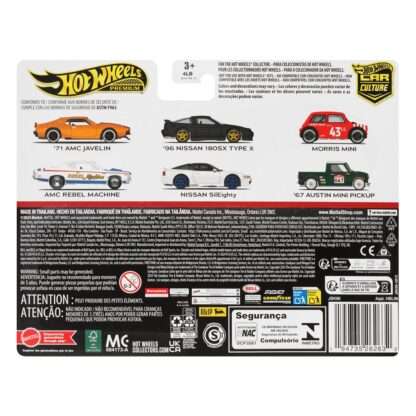 Hot Wheels Premium Car Culture Diecast Modellautos 2er-Pack 1/64 '96 Nissan 180SX Type X & Nissan SilEighty – Bild 6
