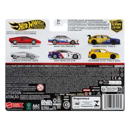 Hot Wheels Premium Car Culture Diecast Modellautos 2er-Pack 1/64 '99 Honda Civic Type R (EK9) & Honda Civic Type R – Bild 6