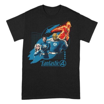 Fantastic Four T-Shirt Group Grid Blue