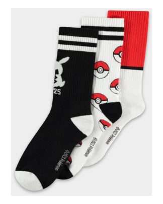 Pokemon Socken 3er-Pack Pikachu Pokeball 39-42