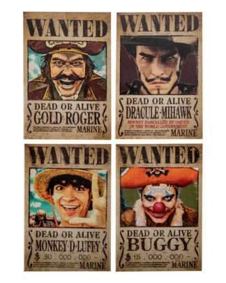 One Piece Magnet 4er-Pack Wanted