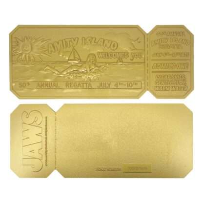 Jaws Replik 1/1 50th Anniversary Regatta Ticket 24k Gold Plated – Bild 4