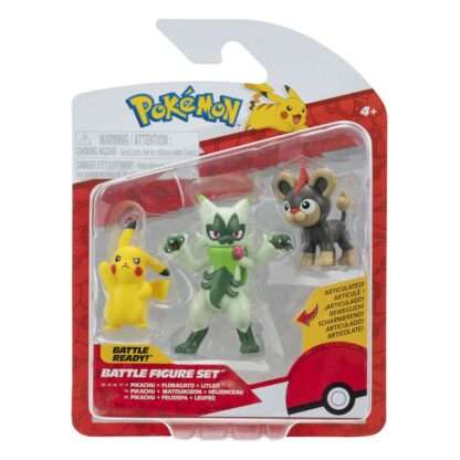 Pokémon First Partner Battle Figure Set Figuren 3er-Pack Leufeo, Pikachu & Feliospa – Bild 3