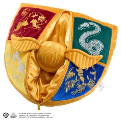 Harry Potter Kissen mit Plüschfigur Quidditch Wappen & Goldener Schnatz – Bild 2