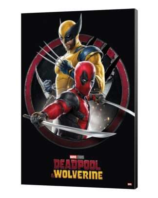 Marvel Holzdruck Deadpool & Wolverine 01 Action 35 x 50 cm