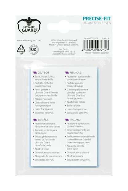 Ultimate Guard Precise-Fit Sleeves Japanische Größe Transparent (100) – Bild 3