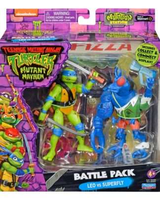 Teenage Mutant Ninja Turtles Actionfiguren Leonardo vs. Super Fly 11 cm