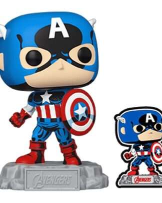 Avengers: Beyond Earth's Mightiest POP! Vinyl Figur Captain America with Pin 9 cm