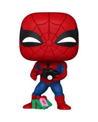 Marvel POP! Vinyl Figur Holiday Spiderman w/Open gift 9 cm