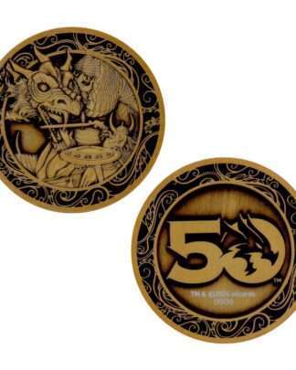 Dungeons & Dragons Sammelmünze 50th Anniversary Antique Gold Edition 4 cm