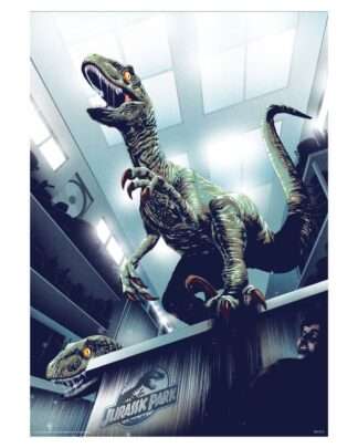 Jurassic Park Kunstdruck 30th Anniversary Edition Hiding in Kitchen Limited Edition 42 x 30 cm