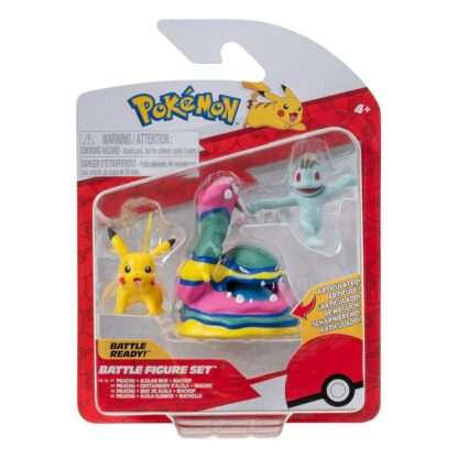 Pokémon Battle Figure Set Figuren 3er-Pack Machollo, Pikachu #1, Alolan Sleimok 5 cm – Bild 2