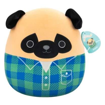 Squishmallows Plüschfigur Brown Pug in Green and Blue Flannel Shirt Prince 30 cm – Bild 2