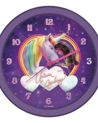 Unicorn Academy Wanduhr Glow in the Dark