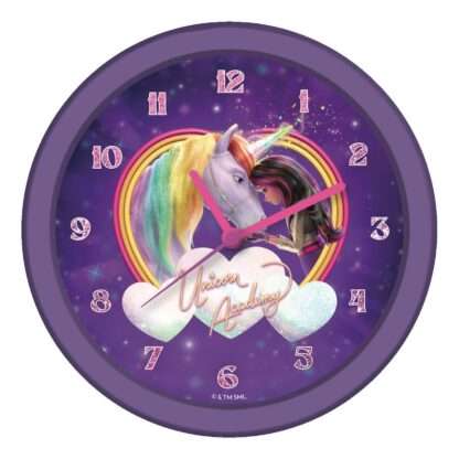 Unicorn Academy Wanduhr Glow in the Dark