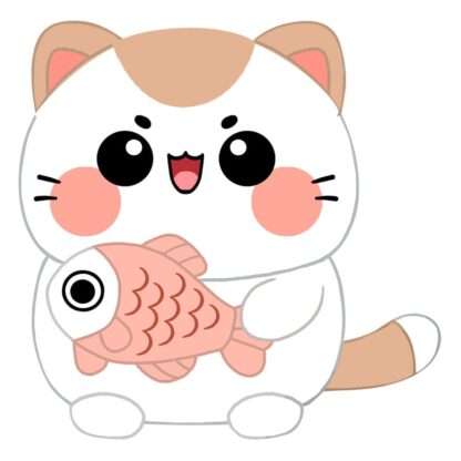Funny Cat Plüschfigur Cat with Fish 25 cm