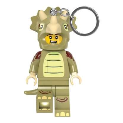 LEGO Minifigures Schlüsselanhänger mit Leuchtfunktion Triceratops Kostüm-Fan 8 cm