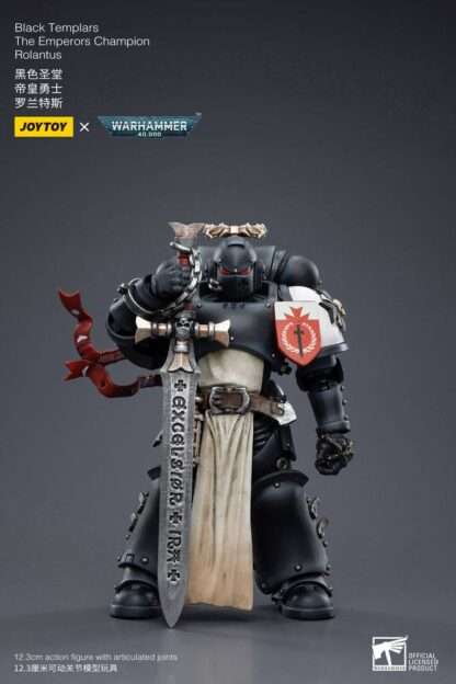 Warhammer 40k Actionfigur 1/18 Black Templars The Emperors Champion Rolantus 12 cm – Bild 2