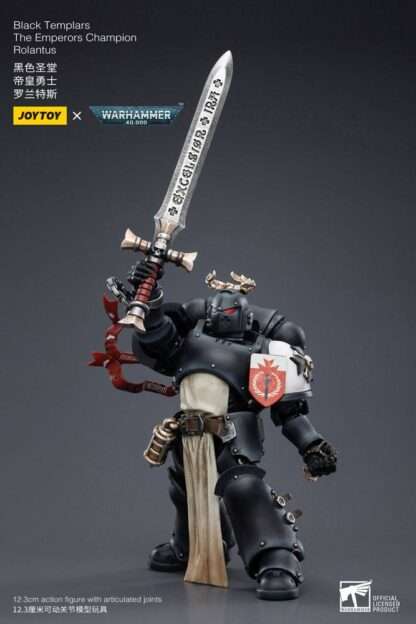 Warhammer 40k Actionfigur 1/18 Black Templars The Emperors Champion Rolantus 12 cm – Bild 4