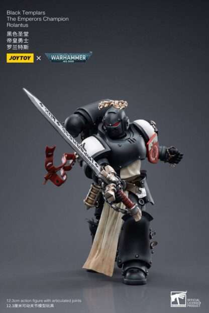 Warhammer 40k Actionfigur 1/18 Black Templars The Emperors Champion Rolantus 12 cm – Bild 7