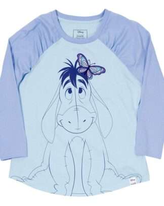 Winnie the Pooh by Loungefly Tee T-Shirt Unisex Eeyore Shirred Raglan