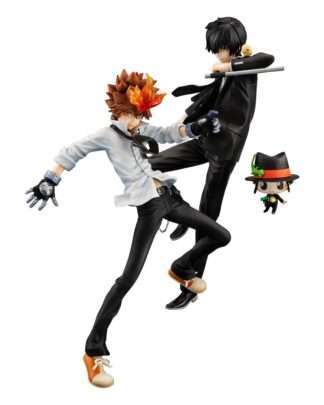 Katekyo Hitman Reborn! G.E.M. Serie PVC Statue Tsunayoshi Sawada & Kyoya Hibari & Reborn Set 21 cm