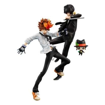 Katekyo Hitman Reborn! G.E.M. Serie PVC Statue Tsunayoshi Sawada & Kyoya Hibari & Reborn Set 21 cm