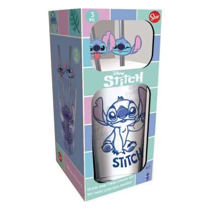 Lilo & Stitch Glas Tumbler mit Trinkhalmen Stitch 485 ml – Bild 2