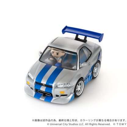 Fast & Furious Q-Village Fahrzeug mit Minifigur Nissan Skyline GT-R (R34) 9 cm – Bild 3