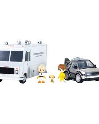 Zurück in die Zukunft Q-Village Fahrzeuge mit Minifiguren Time Machine Deluxe Set 9 cm