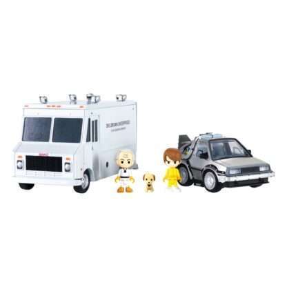 Zurück in die Zukunft Q-Village Fahrzeuge mit Minifiguren Time Machine Deluxe Set 9 cm