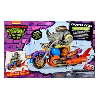 Teenage Mutant Ninja Turtles Actionfigur mit Fahrzeug Rocksteady & Chopper 12 cm – Bild 3